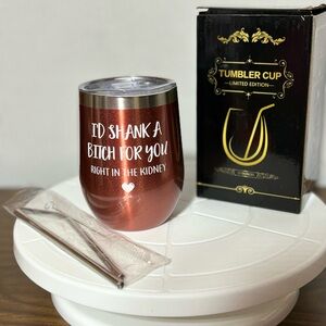 Tumbler cup to chill your drink. Give as a gift. Donate for bingo prize keep!